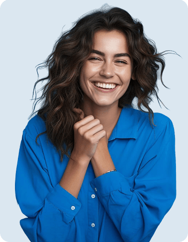 Woman smiling while showing her teeth
